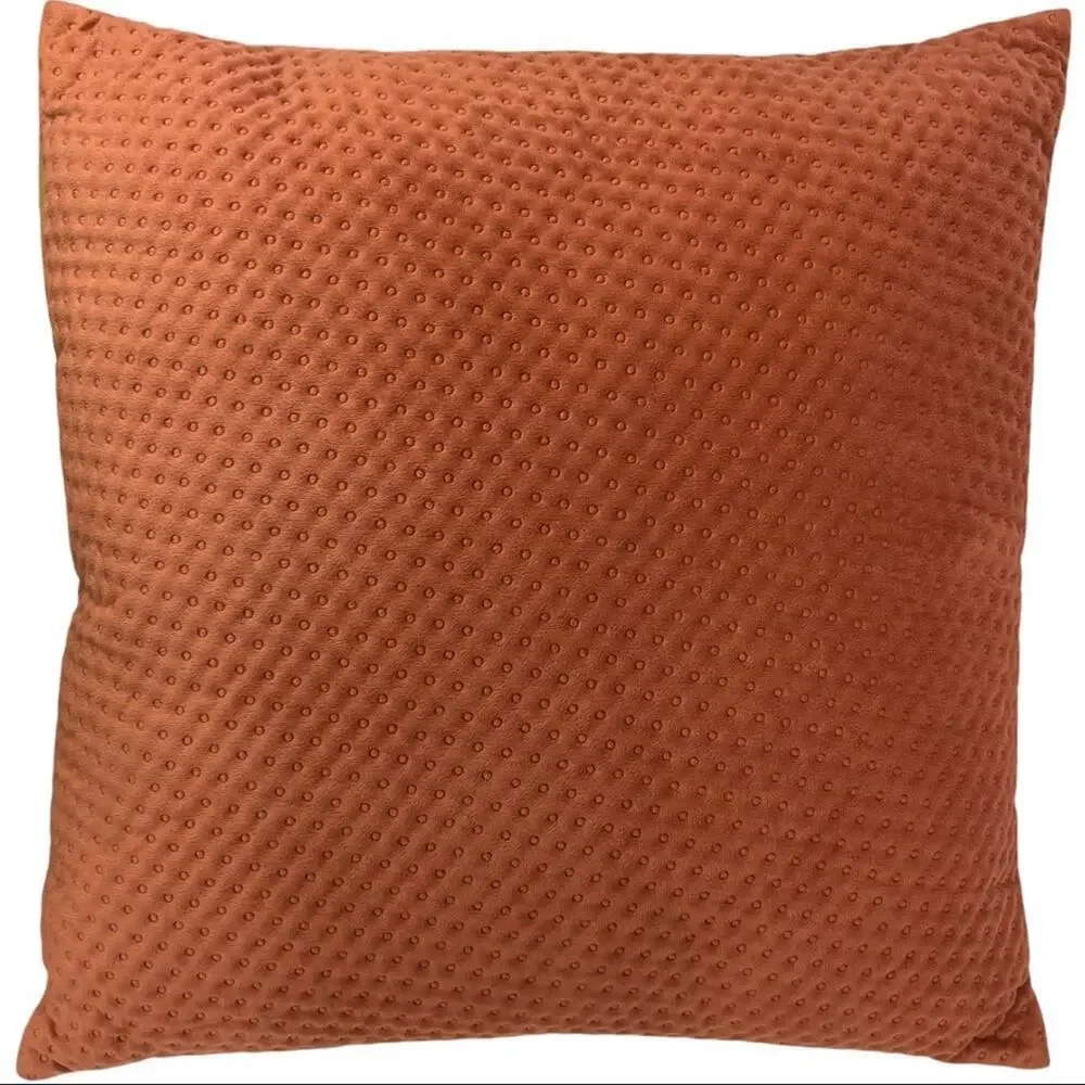 Decorative Cushion Velvet  Burnt Orange Textured Throw Pillow